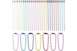 Arcjunys Colorful Ball Chain Necklace Metal Ball Chains with Connectors Bead Ball Chain Keychain Beads Chains for Jewelry Mak
