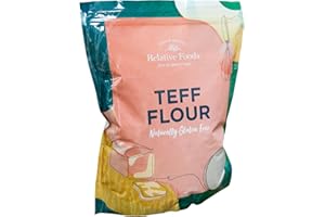 Relative Foods Teff Flour Brown – 5 lb | Naturally Gluten Free, Non-GMO, Vegan | USA Grown | Premium Ancient Grain Flour for Baking and Cooking