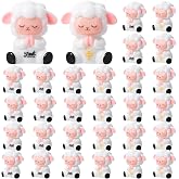 GGSTDDUP 30pcs Mini Resin Lambs Jesus Loves You Tiny Resin Lambs | Miniature Sheep Figurines God of Lamb with Cross Religious Christian Easter Party Favors