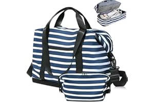 CONTAIL 33-45L Expandable Weekender Travel Bag with Toiletry Bag,Gym Tote Handbag with Shoe Compartment,Carry On Duffel Bags with Wet Pocket