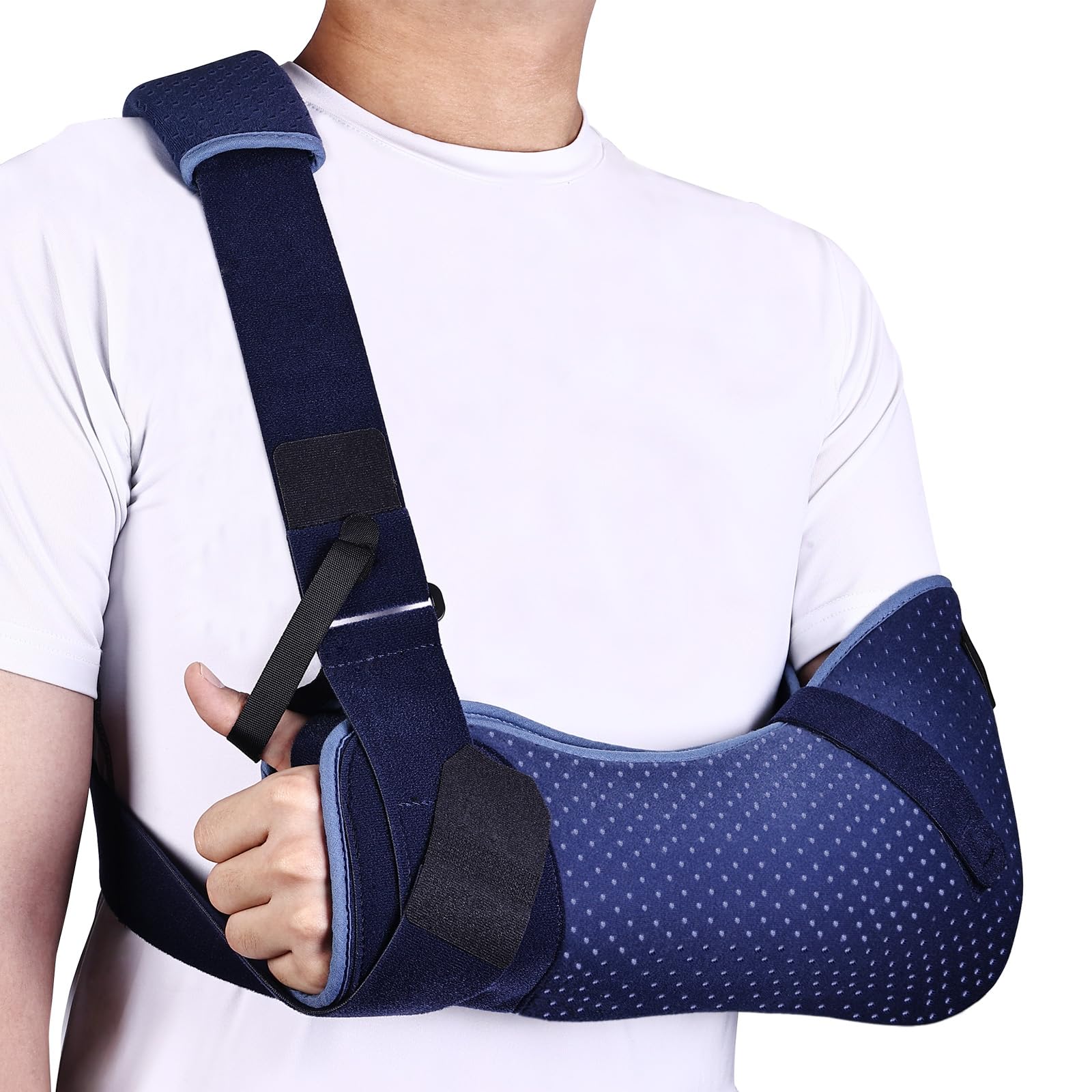 Willcom Arm Sling for Shoulder Injury, Shoulder Support with Waist Strap for Men and Women, Shoulder Sling for Rotator Cuff Torn Hand Wrist Elbow Post-Surgery(Comfort Version, Left, L, 40-51 Inch)