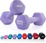 Core Balance 4kg Dumbbell Pair Hex Neoprene Purple Cast Iron