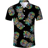 RAISEVERN Mens Hawaiian Shirt Casual Button Down Short Sleeve Tropical Beach Dress Shirt for Summer Holiday