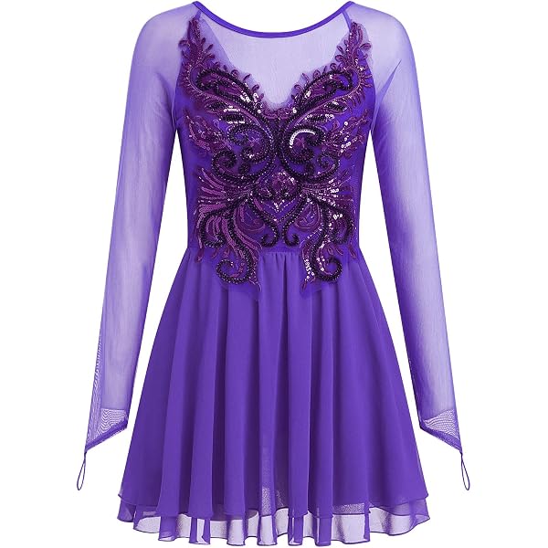 Figure Skating Dress Fringed Tassel Crystals / Rhinestones Women's Girls' Training Performance Sleeveless High Mesh Spandex P8976286