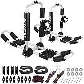ARTIPOLY Kayak Roof Rack for 2 Kayaks, 4-in-1 Multifunction Bilateral Kayak &amp; Canoe Car Racks J-Bar with Paddle Holder for Easy Mount Kayak/Surf/Ski/Canoe/SUP on SUV, Car and Truck Crossbar
