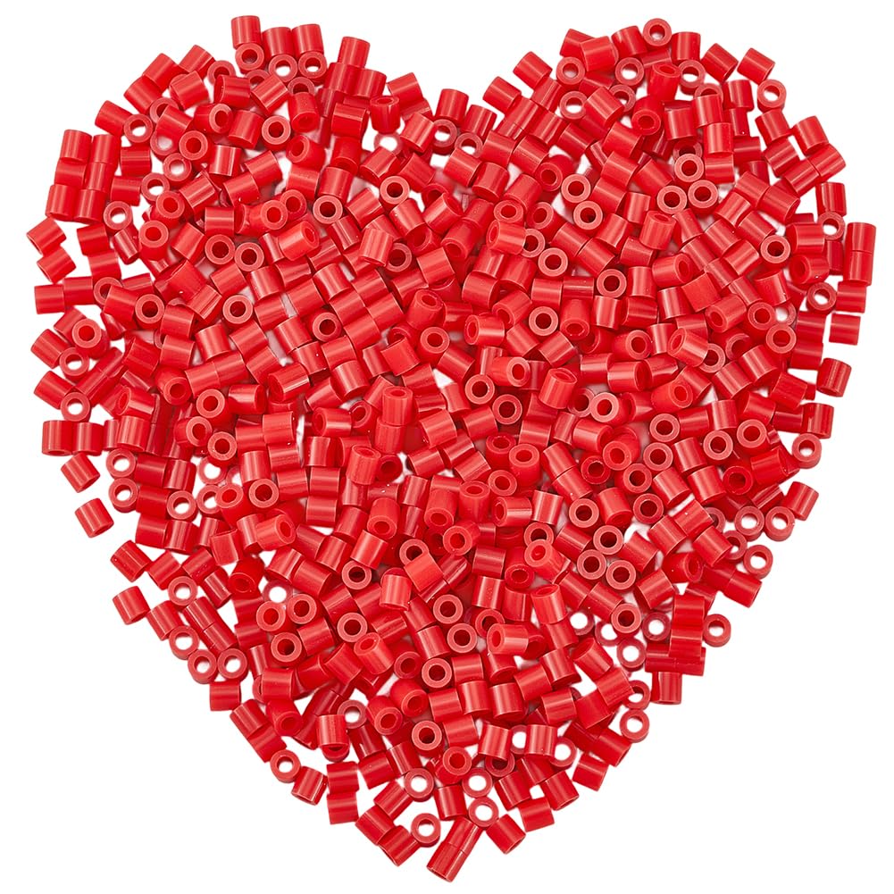 SOFPLATE 1 Box 2000 Pieces Red Melting Beads Crafts 5mm Fuse Beads Bulk Storage Refills Plastic Iron Melty with 3mm Hole Compatible Hama Replenish Accessories for Crafting DIY Adults Holiday Decor — image 1