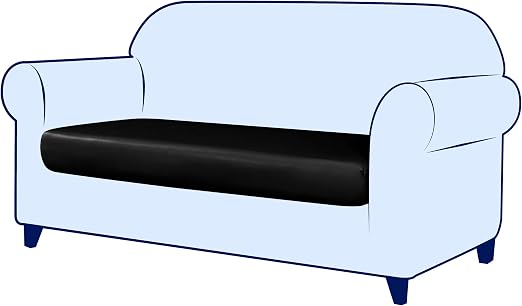Amazon Com Subrtex Spandex Elastic Pu Leather Couch Stretch Water Proof Patio Durable Chair Cushion Slipcovers Furniture Protector Slip Cover For Settee Seat For Replacement In Livingroom Loveseat Black Home Kitchen