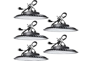 Lightdot 150W LED High Bay Light for Shop/Barn 5000K 21000LM (Eqv. to 600W HPS/MH) High Bay LED Lights with Plug for Commercial Warehouse Lighting-ETL Listed 5Pack