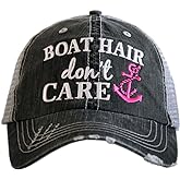 KATYDID Boat Hair Don’t Care Baseball Cap - Trucker Hat for Women - Stylish Cute Sun Hat Pink