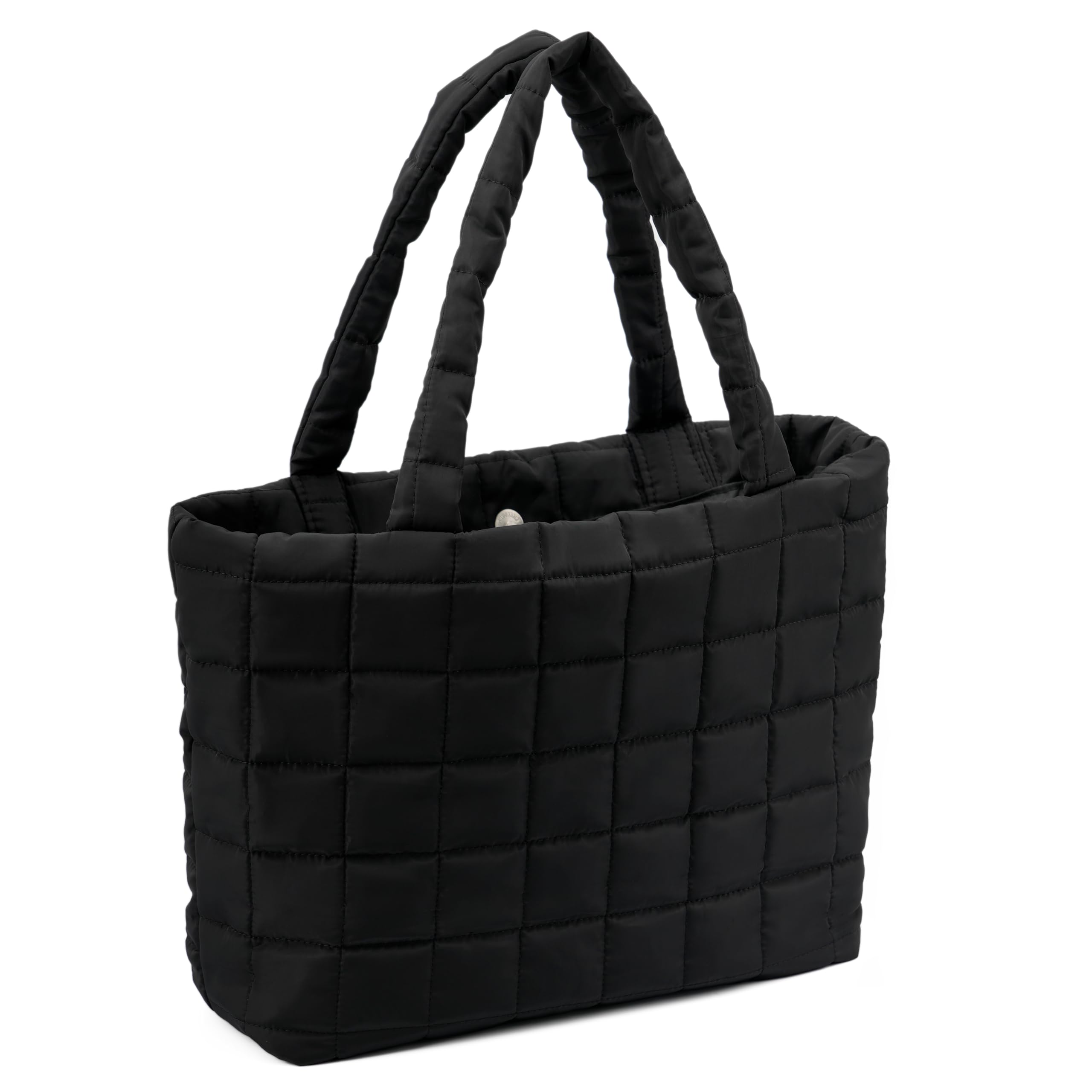 Photo 1 of REDSINDA Quilted Tote Bag for Women, Lightweight Carryall Puffer Shoulder Bag Handbag for Travel, Work (Black)