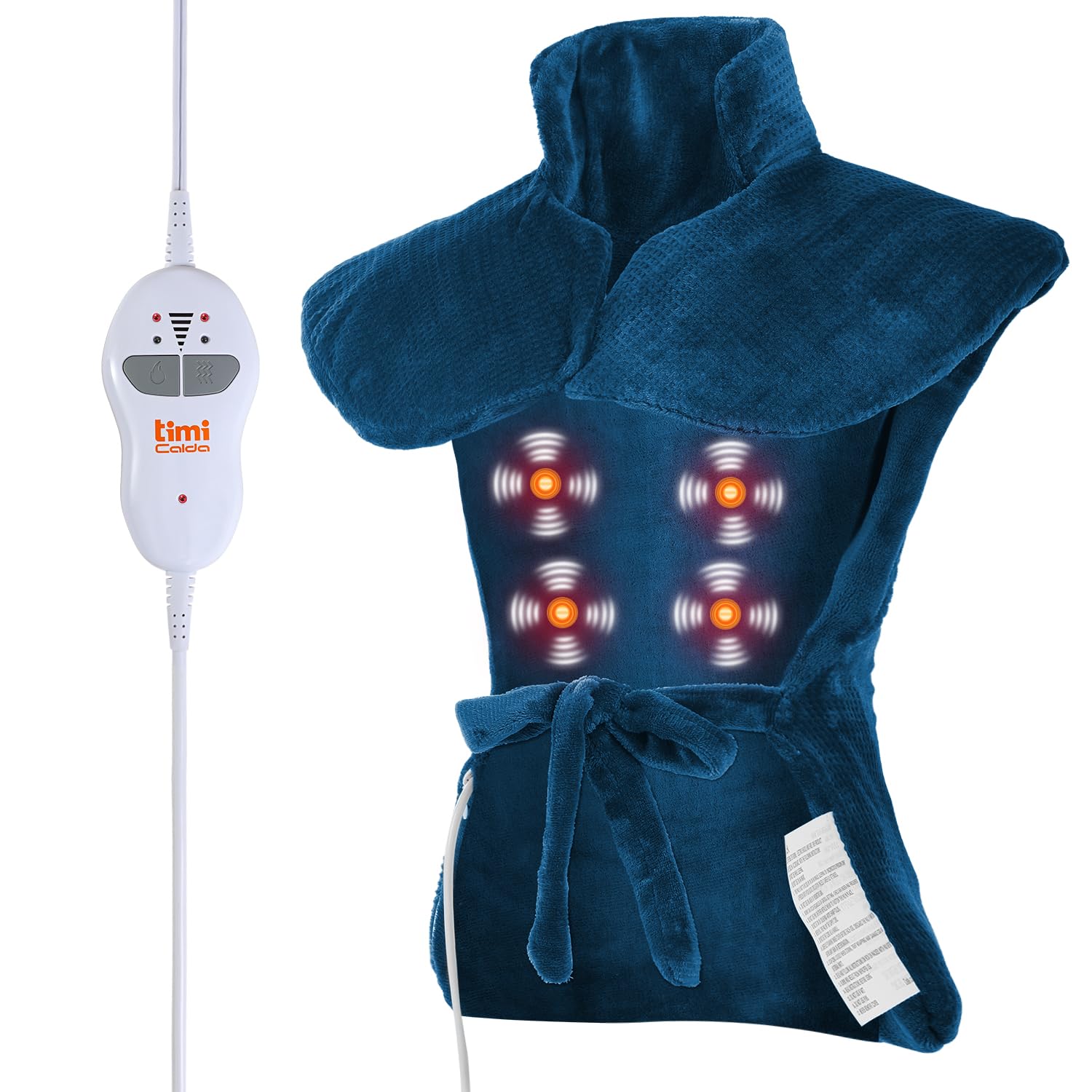 Photo 1 of TiMiCalda Heating pad for Neck - Wearable Electric Heating Pads for Back, Shoulder and Waist, Large Heat Pad with 4 Massage Modes & 2 Heat Levels for Women, Men, Mom, 24"x35", 4 Motor, Teal