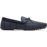 SWIMS Mens Loafers, Braided Lace Shoes for Men, Casual Beach Loafer, Comfortable Summer Shoe, Stylish Lightweight Walking Footwear, Quick Dry Breathable Eco Friendly Footbed (Navy/Red,9.5)