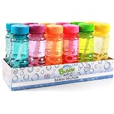 novelinks 12 Pack 4oz Big Bubble Bottles, Bubble Blowing Solution for Kids | Bubbles Party Favors, Toddler Summer Outside Toys, Bubble Solution Refill, Bubbles Bulk Assorted Colors Set