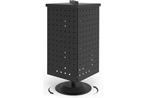 Fumingpal Pegboard Display Stand, 4-Sided Metal Rotating Peg Board Display, Earring Display Stands for Retail | Selling | Shows, Black