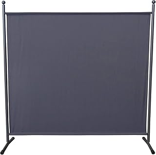 QUICK STAR Paravent 180 x 178 cm Stoff Raumteiler Groß Garten Stellwand Trennwand Balkon Sichtschutz Grau