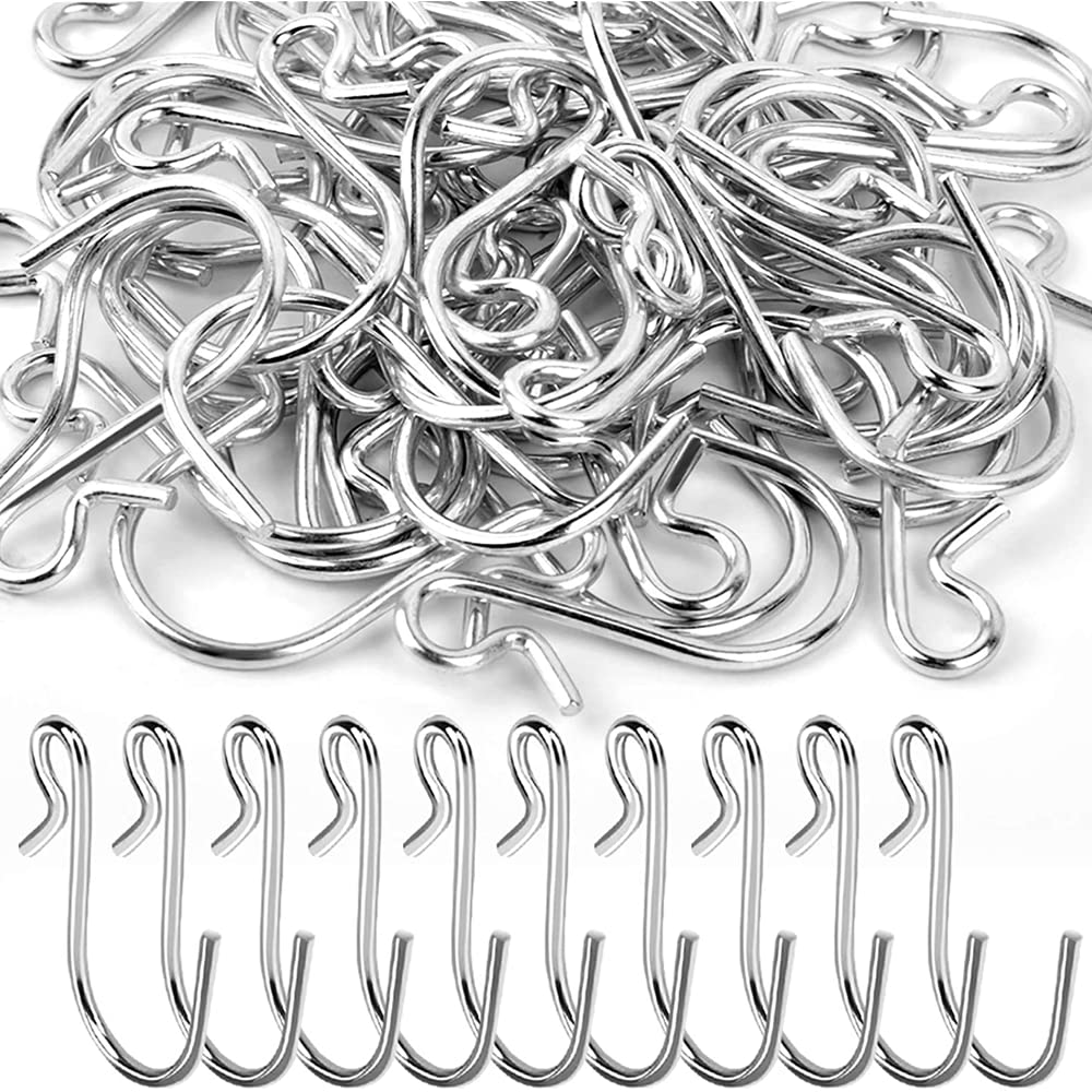 NA 50 PCS S Hooks Heavy-Duty Metal Hanging Hooks Stainless Steel Hangers Clips for Kitchen Bedroom Bathroom Office