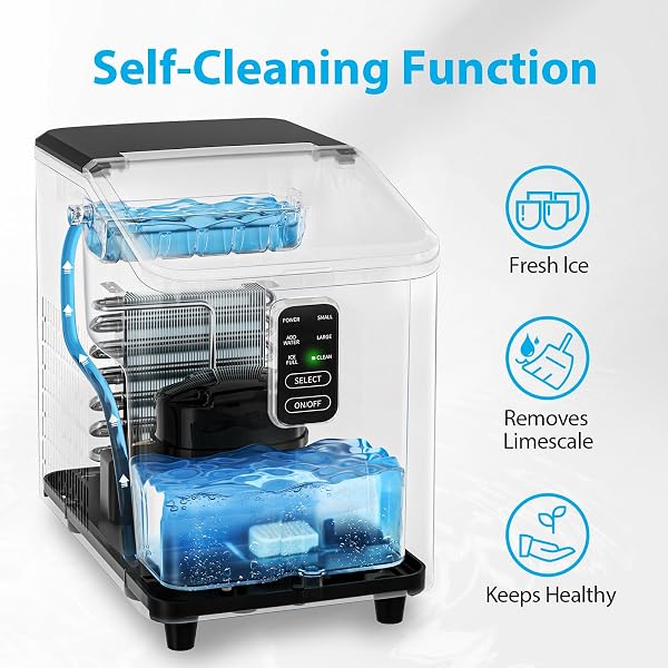 AEITTO COUNTERTOP ICE MAKER MACHINE, 26LBS ICE IN 24H, 8 BULLET ICE CUBES IN 6 MINS, SELF-CLEANING PORTABLE ICE MAKER WITH 2 ICE SIZES, BASKET & SCOOP FOR HOME, KITCHEN, OFFICE, STAINLESS STEEL