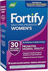 Nature's Way Fortify Daily Probiotic for Women, 30 Billion Live Cultures, 10 Strains, Prebiotics and Probiotics for Women, Su