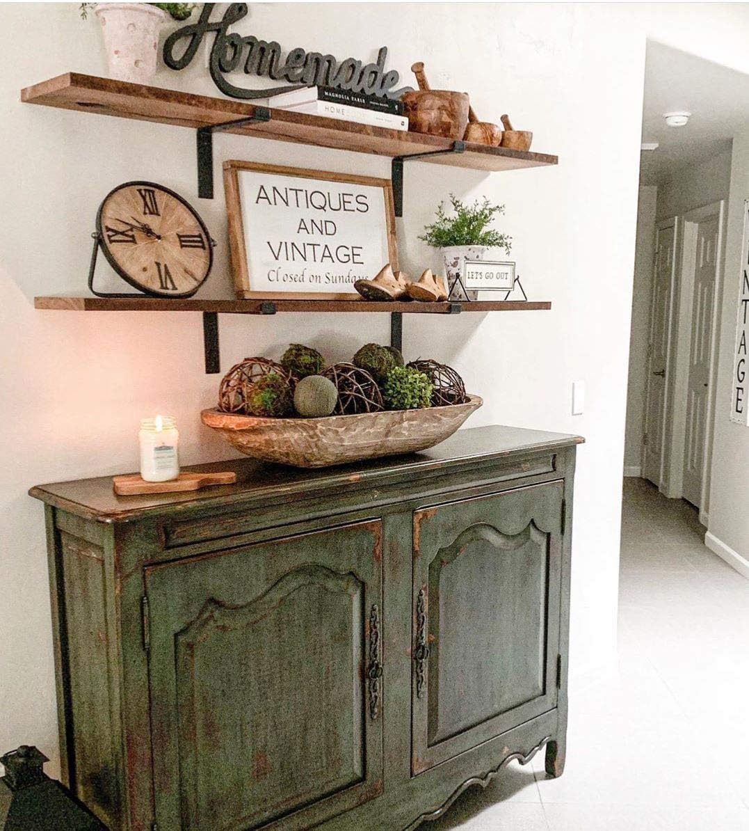 1/4" Thick Heavy-Duty Shelf Brackets - Rustic Modern Farmhouse Iron Metal Wall Floating Brace Support with Lip for DIY Open Shelving - Includes Hardware - Multiple Sizes Available 4-PK (11.25"): Home Improvement