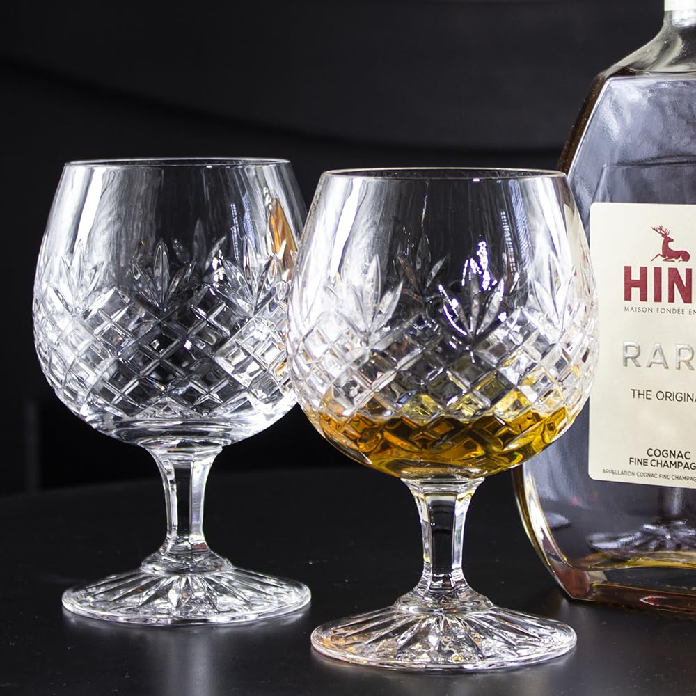 Royal Scot Crystal - Edinburgh - 2 Crystal Brandy Glasses 132mm (Presentation Boxed) - New Shape