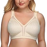 DotVol Women's Full Figure Minimizer Bras Comfort Large Busts Wirefree Non Padded Plus Size Bra