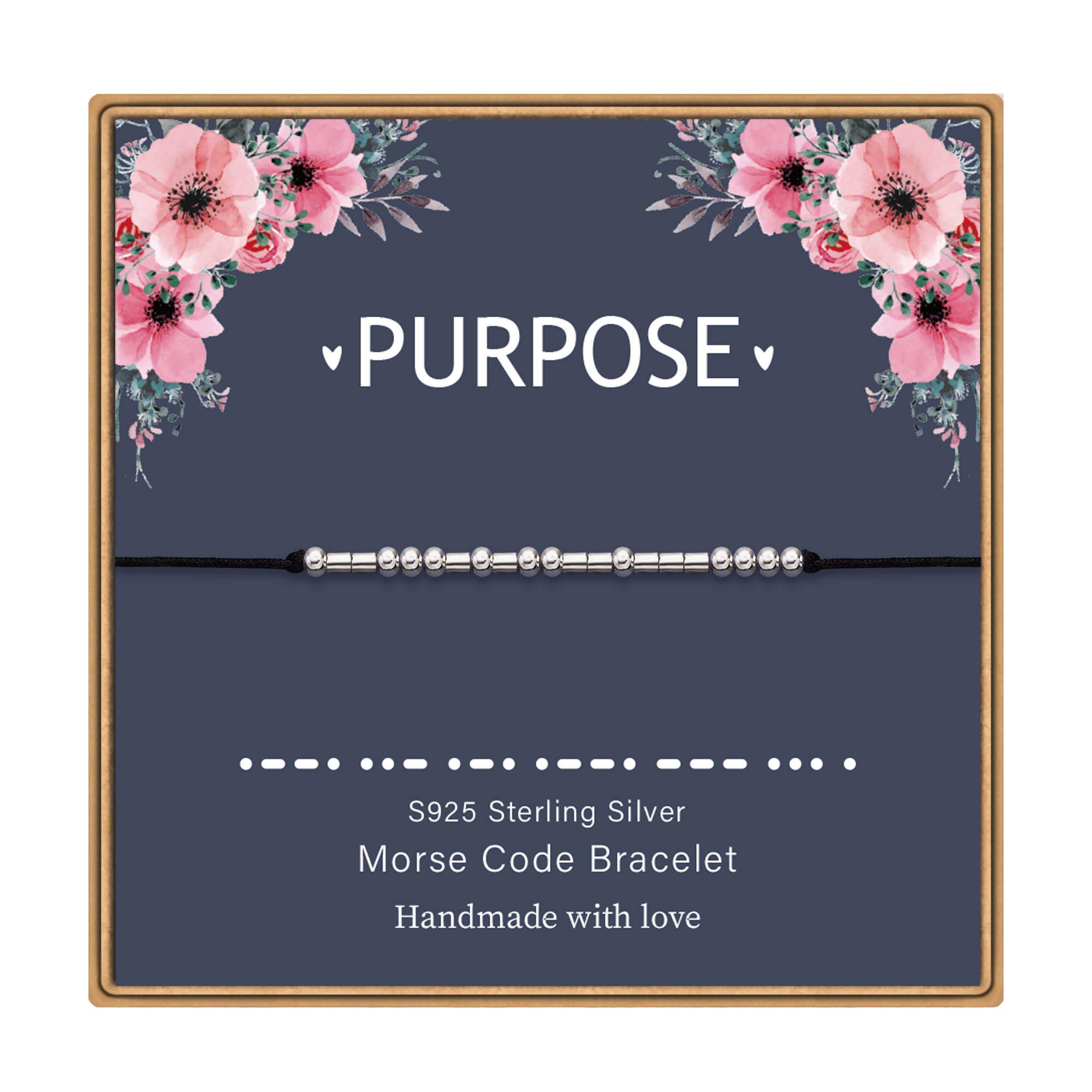 MONOZOMorse Code Bracelets for Women, S925 Sterling Silver Beads Morse Code Strand Bracelets Inspirational Gifts Jewelry Girls Birthday Graduation Gifts for Her Best Friends