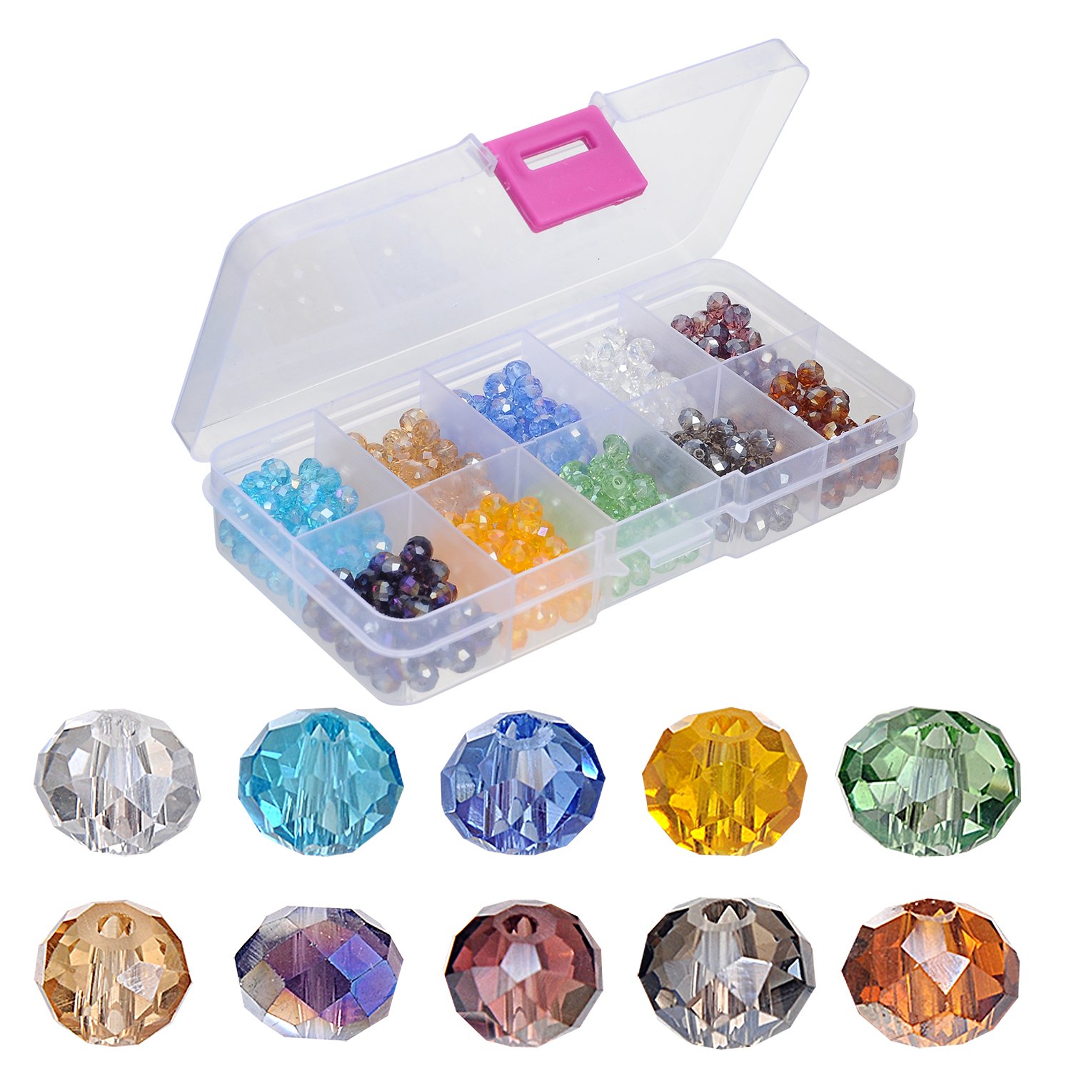 YUEAON wholesale 400pcs 8mm Glass Beads for jewelry making AB COLOR crystal Spacer