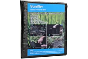 SUNIFIER Weed Barrier Landscape Fabric Heavy Duty，Garden Fabric Weed Barrier，Black Mulch for Landscaping, Weed Blocker Fabric Garden Bed Cover Garden Supplies (5ft x 60ft)