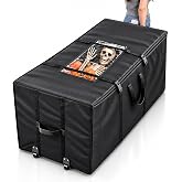 Cozypower Halloween 12ft Skeleton Storage Bag with Clear Window Dual Zipper | 65x30x30, Extra Large, Halloween Skeleton Storage Container, Window, Dual Zipper, Reinforced Handles, Christmas Storage Bag