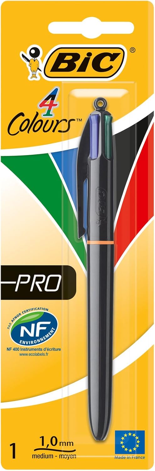 BIC 4 Colours Pro Ballpoint Pen in Blister Pack