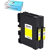 F FINDERS&CO SG400 Yellow Sublimation Ink Cartridge DYE High Yield Compatible for Sawgrass Virtuoso SG400 SG800 Printer (2X SG400 Y, 40ML)