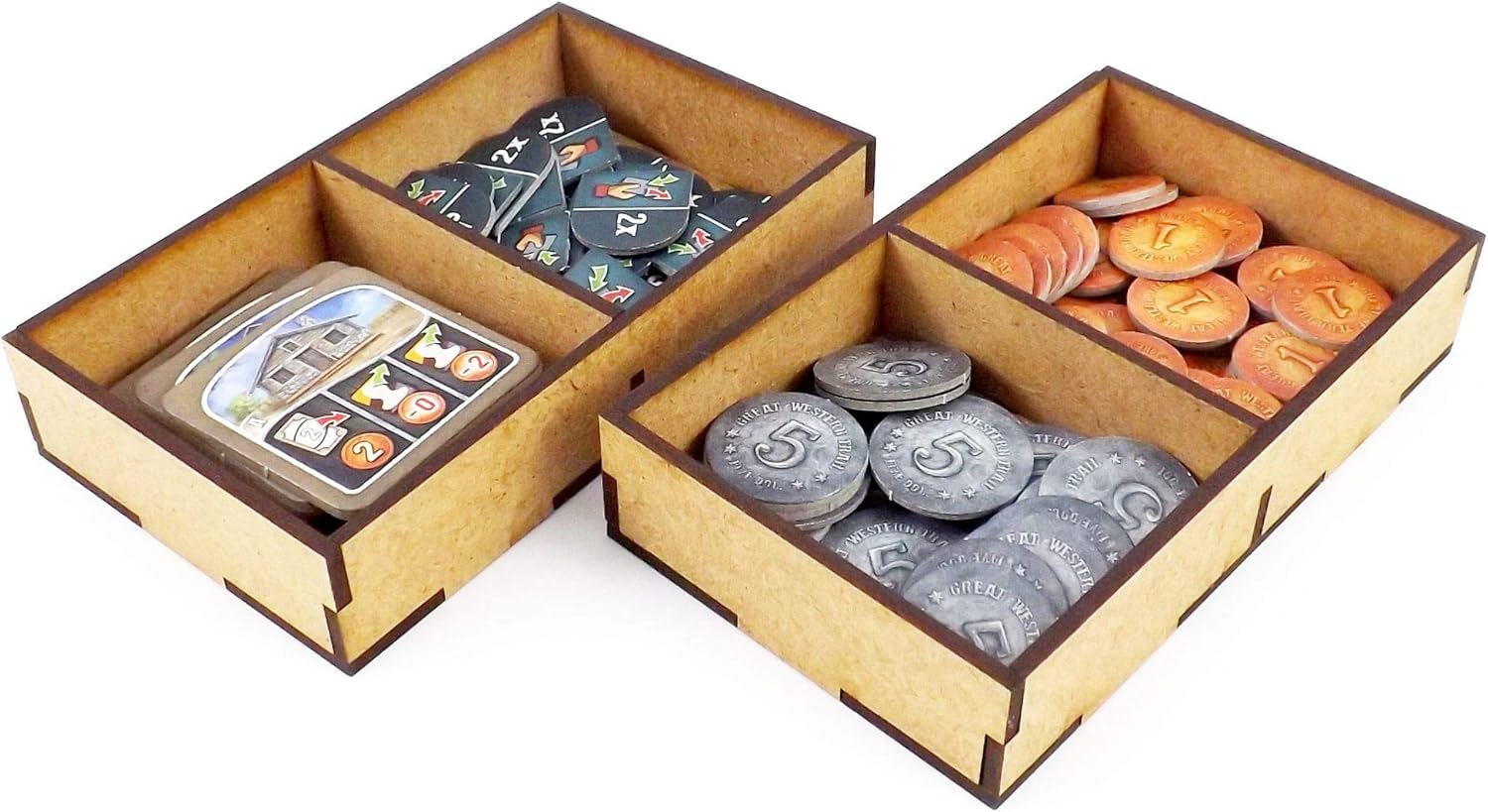 Boardgame Organizer compatible with Great Western Trail and expansion Rails to the North, Wood - Image 4