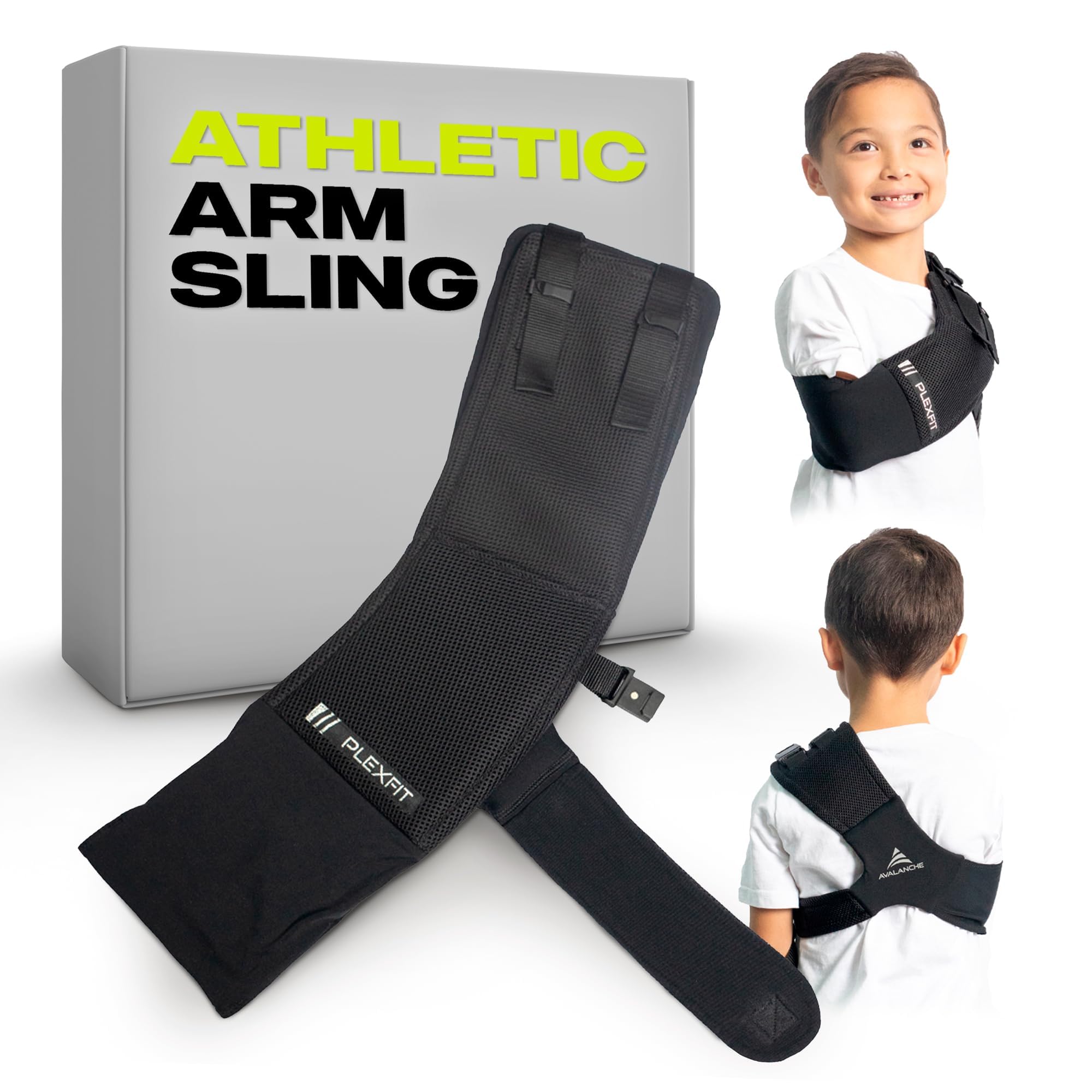 PLEXFIT Athletic Arm Sling (Child Left, Black)