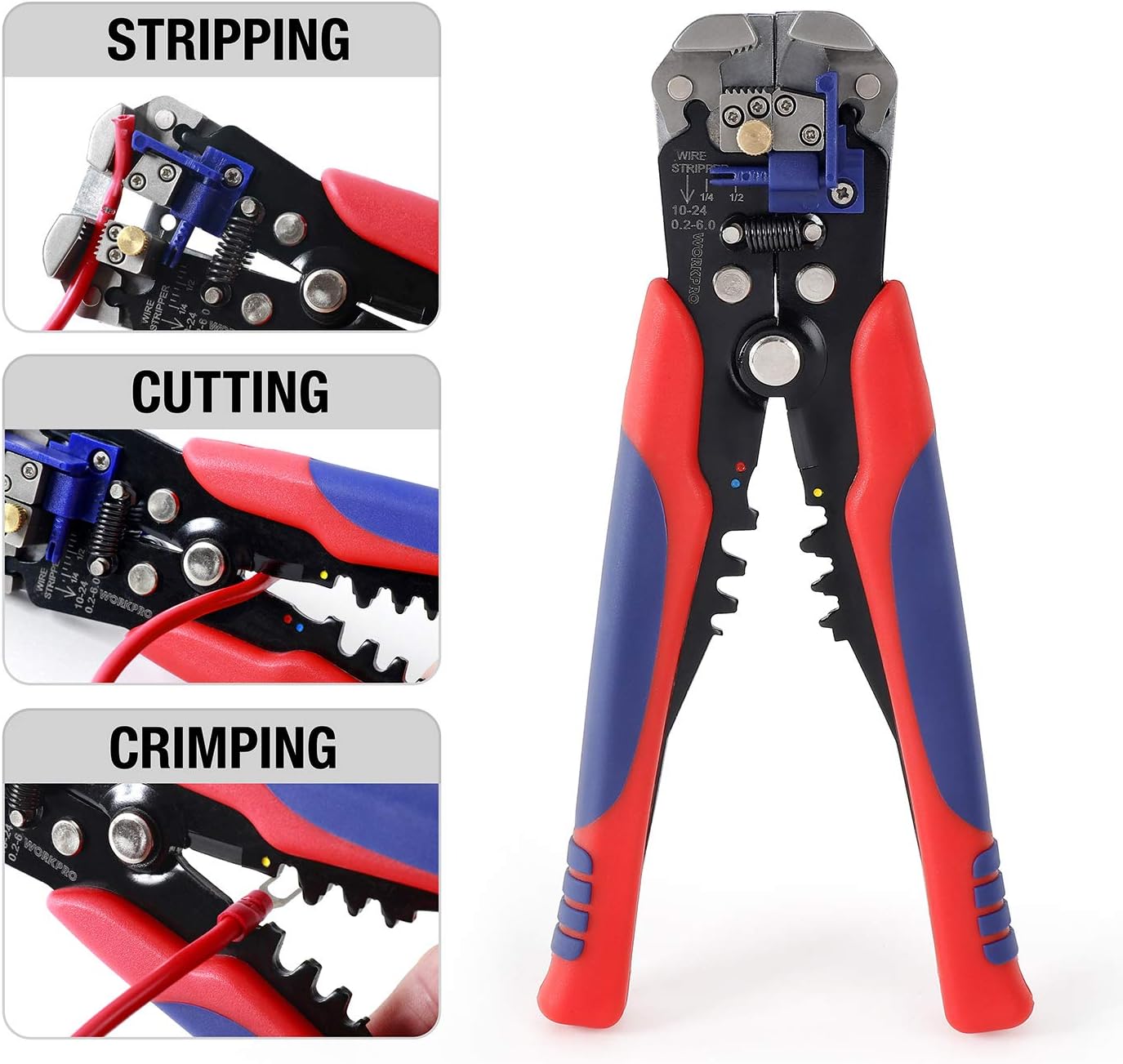WORKPRO Automatic Wire Stripper Plier, 3in1 SelfAdjusting Wire