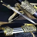Folded-Forging Full Tang Damascus Steel Double Edge