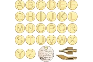 AROKIMI Wood Burning Tips Letters,Wood Burning Alphabet Template for Embossing and Carving Crafts
