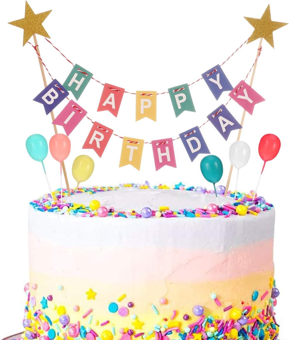 QINREN Birthday Cake Topper Bunting Set
