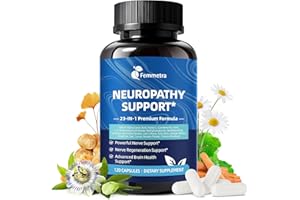 FEMMETRA Nerve & Peripheral Neuropathy Support Supplement with 1200mg R-Alpha Lipoic Acid L-Carnitine Vitamin B12 B1 B6 D3 E Folate Lions Mane NAC Magnesium Turmeric - Liver Detox, Antioxidant & Mental Support