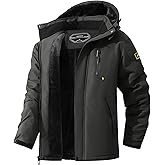 MAOYSSEN Men's Ski Jacket Warm Winter Snow Coat Waterproof Mountain Windbreaker Snowboarding Jacket Hooded for Hiking Traval