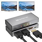 HDMI Splitter 1 in 2 Out, 4K Ultra HD HDMI 2.0 Switch - Supports 3D, 1080P Full HD, HDCP 2.2 - Dual Monitor Adapter for Xbox, PS5, PS4, Fire Stick, Roku, Blu-ray, HDTV, PC