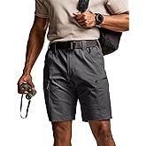 CQR Men's Flex Casual Cargo Shorts, Lightweight Water Resistant Golf Shorts, Stretch Tactical Work Shorts with Multi-Pocket