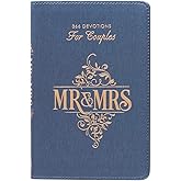 Mr. & Mrs. 366 Devotions for Couples Enrich Your Marriage and Relationship Blue Faux Leather Flexcover Devotional Gift Book w/Ribbon Marker