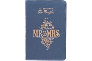 Mr. & Mrs. 366 Devotions for Couples Enrich Your Marriage and Relationship Blue Faux Leather Flexcover Devotional Gift Book w/Ribbon Marker