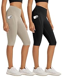 ODODOS 2-Pack High Waist Workout Capris with