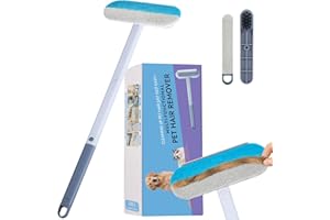 Pet Hair Remover for Furniture: Reusable Lint Brush for Dog and Cat Hair – 23.6" Extra-Long Handle with Hidden Brushes, Gentl