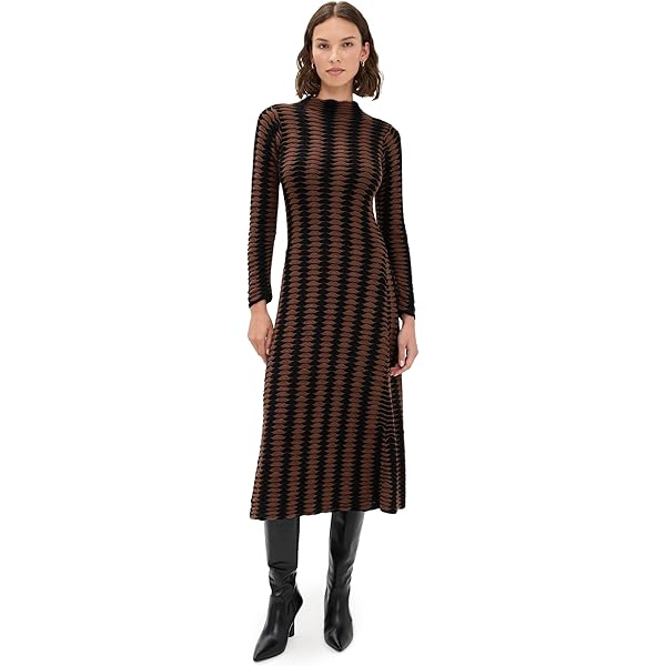 Ronny Kobo ARLO Knit Dress, Forest Brown Multi, Large at Amazon Women's  Clothing store