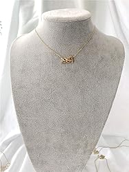 MICOMAKA Birth Year Number with Crown Necklace,Old