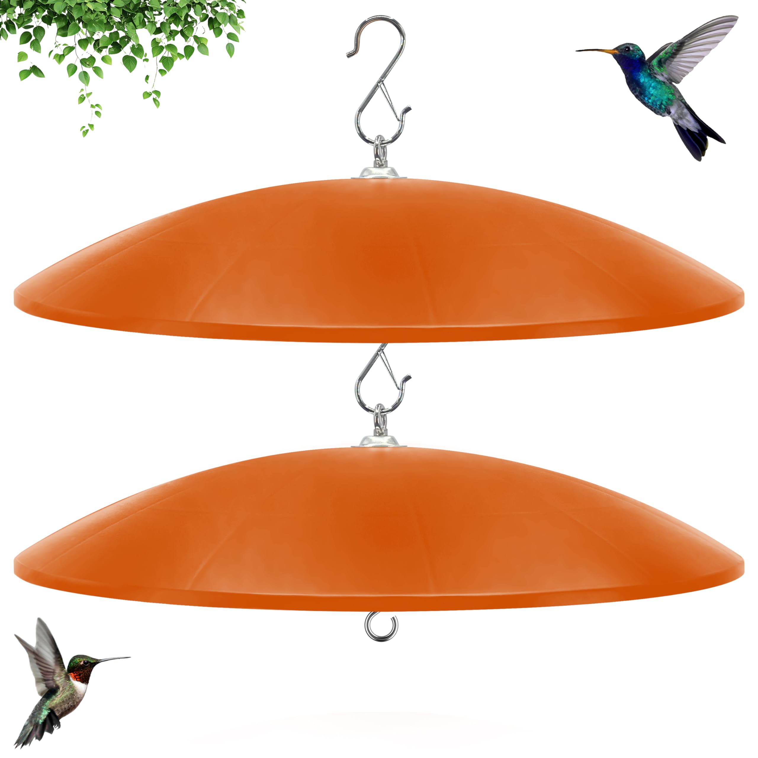 Photo 1 of 19.25-Inch Extra Large Squirrel Baffle,Hummingbird Feeder Shade Dome Cover, Bird Feeder Rain Guard, Hanging Squirrel Proof for Shepherd's Hook Outdoors (Red) 2 Pack