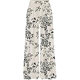 CIDER Palazzo Pants for Women Wide Leg Flowy Pants with Pockets Elastic Mid Waist Summer Beach Vacation Outfits Lightweight