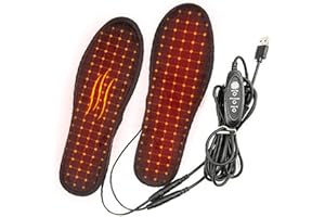 Electric Heated Insoles, USB Short Plush Outdoor Heating Warmer, Washable Foot Warmer Insoles, Non-Slip Electric Thermal for 
